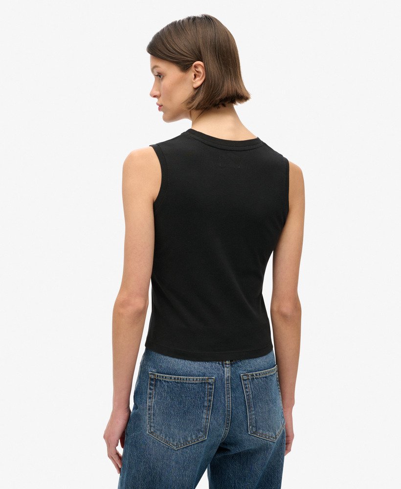 tattoo-vest met strasssteentjes in zwart