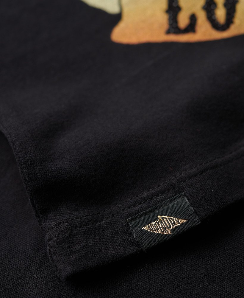 tattoo-vest met strasssteentjes in zwart