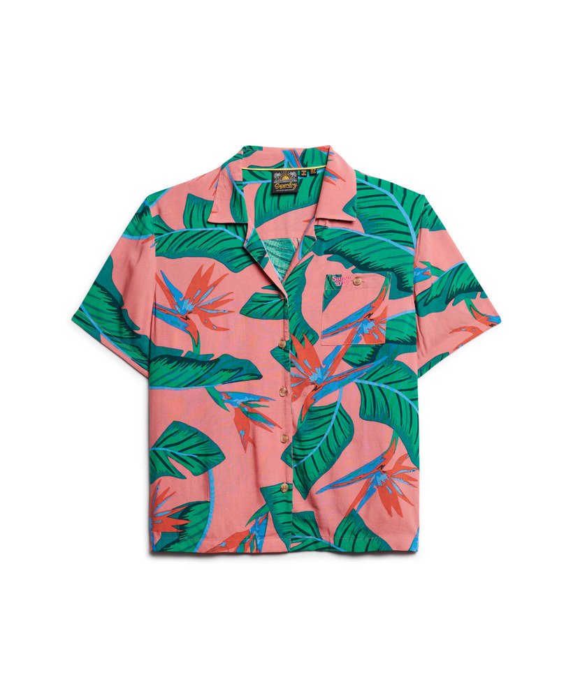 strandresortshirt in roze paradijs