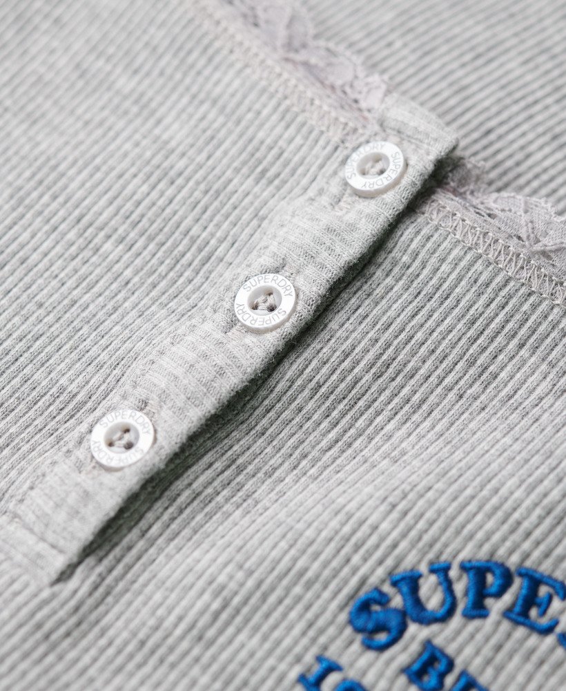 athletic essentials button down cami top in grey marl