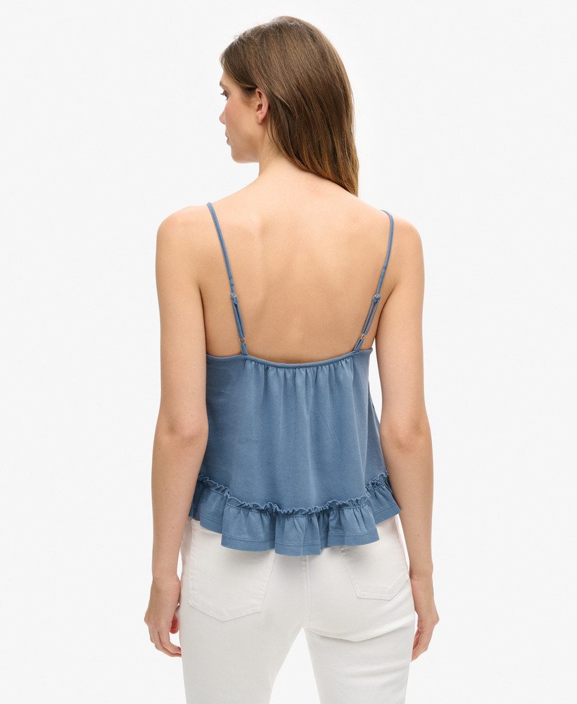 gelaagde jersey camisole top in marineblauw