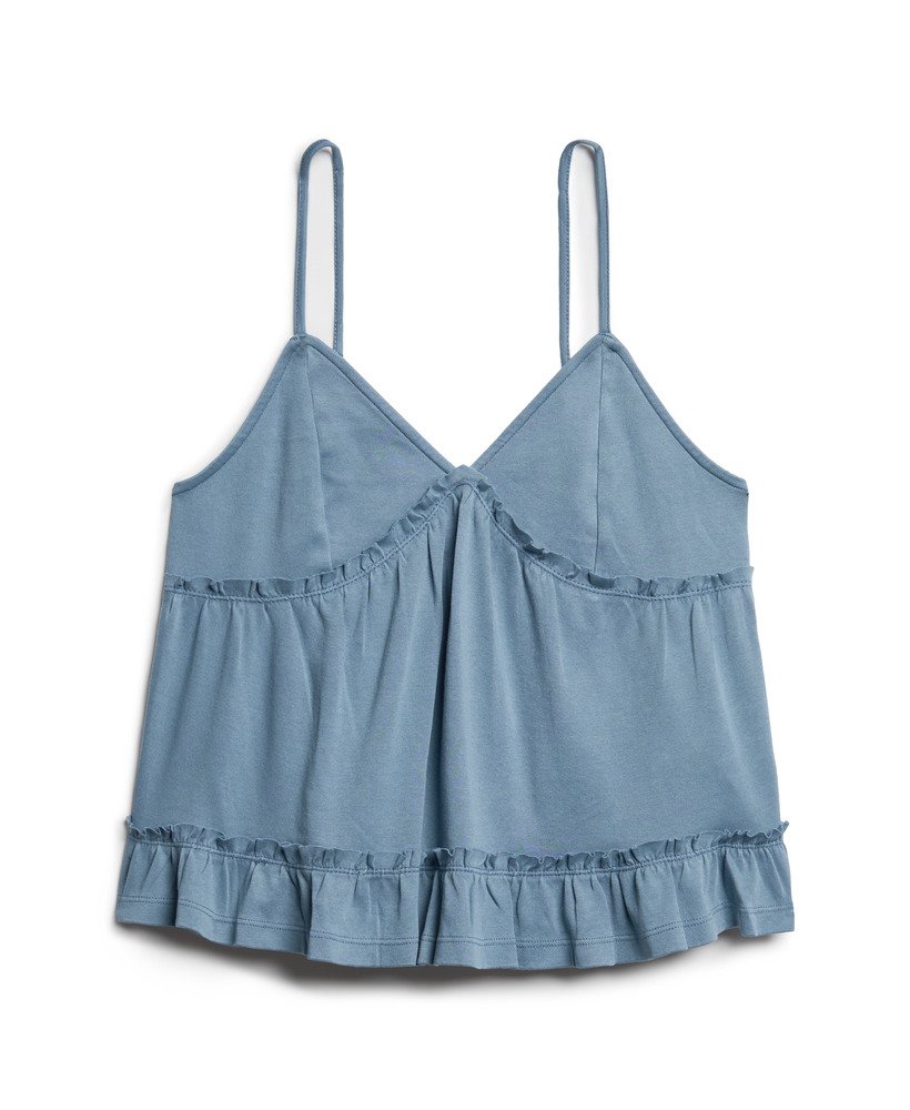 gelaagde jersey camisole top in marineblauw