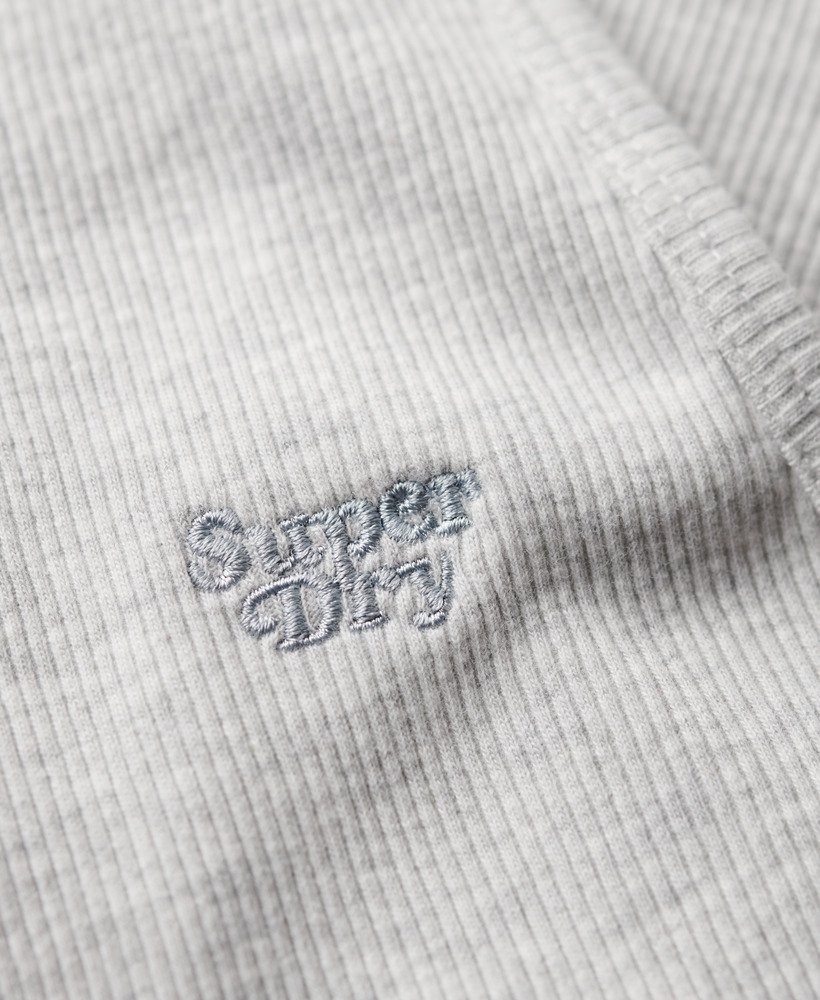 essential logo racer vest top in glacier grey marl
