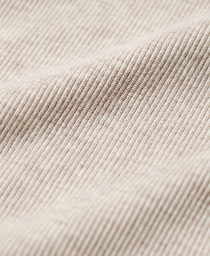 essential logo racer vest top in oat cream marl