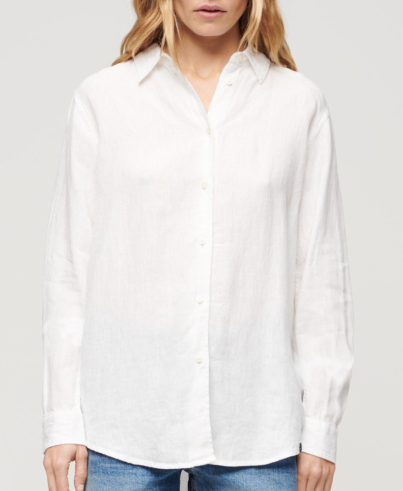 casual linnen boyfriend-shirt in optic