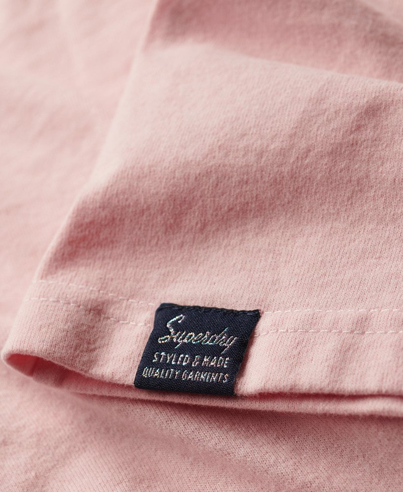 retro getailleerde vesttop met versieringen in somon roze gemêleerd