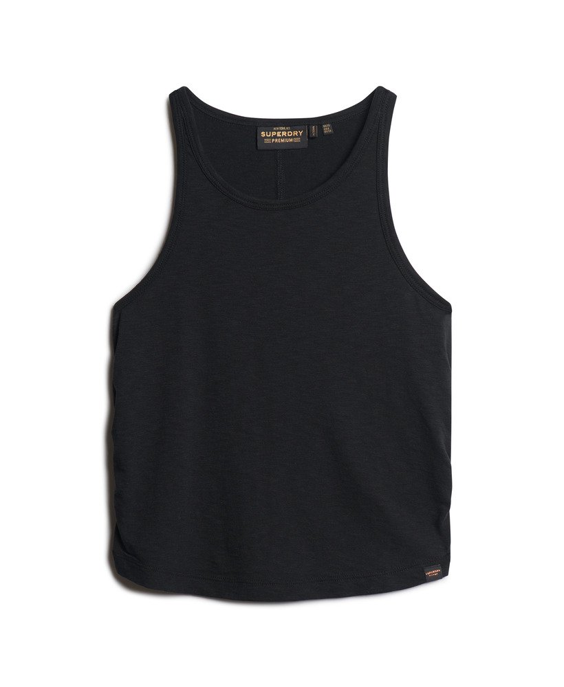 geplooide tanktop in zwart