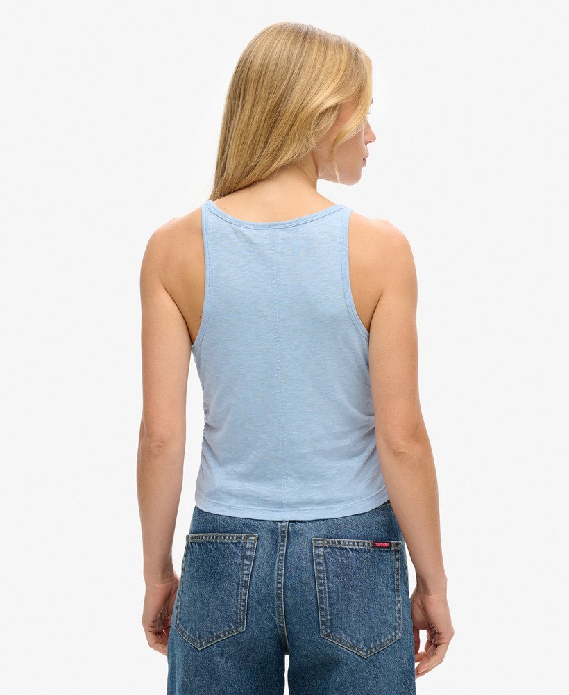 geplooide tanktop in forever blue