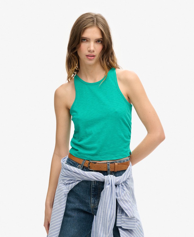 geplooide tanktop in zomergroen