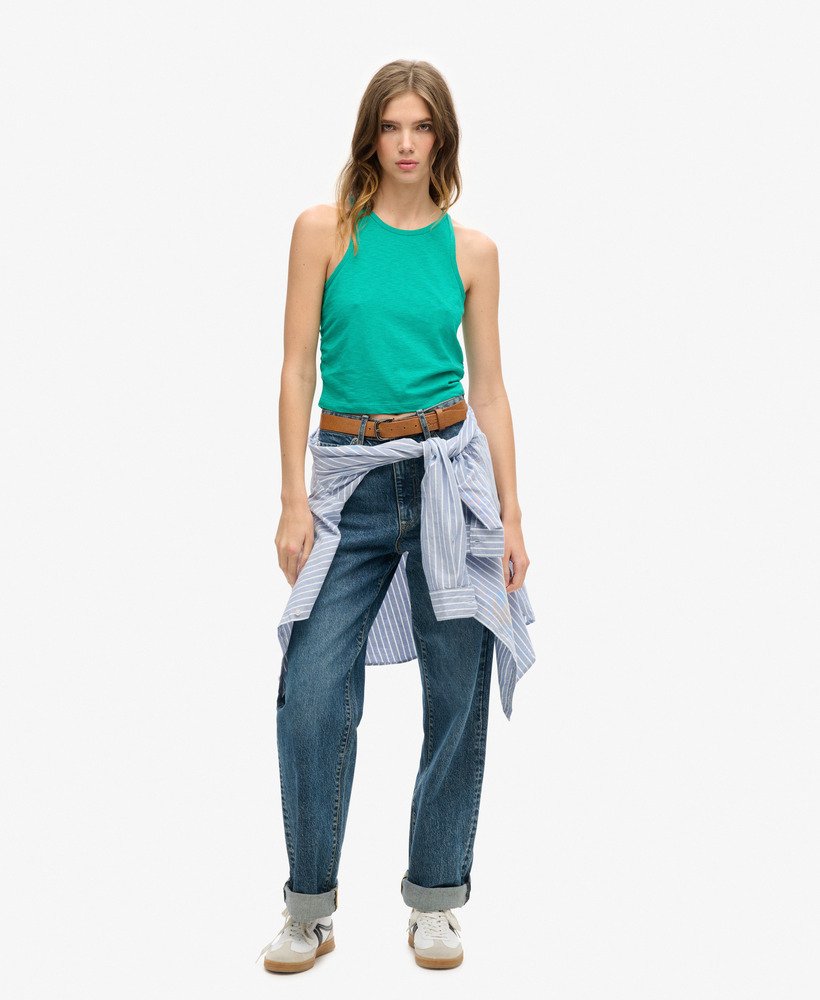 geplooide tanktop in zomergroen