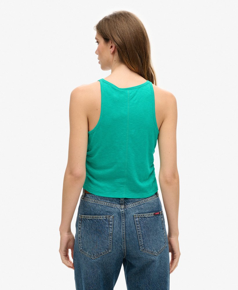 geplooide tanktop in zomergroen