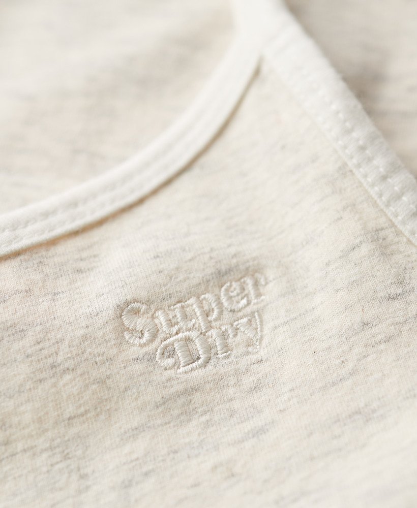 athletic essentials cami top in off white fleck marl