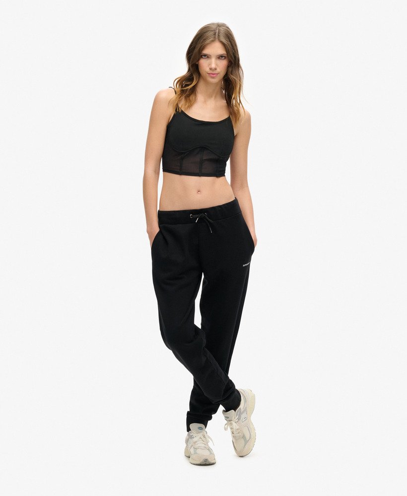 sport tech corset top in zwart