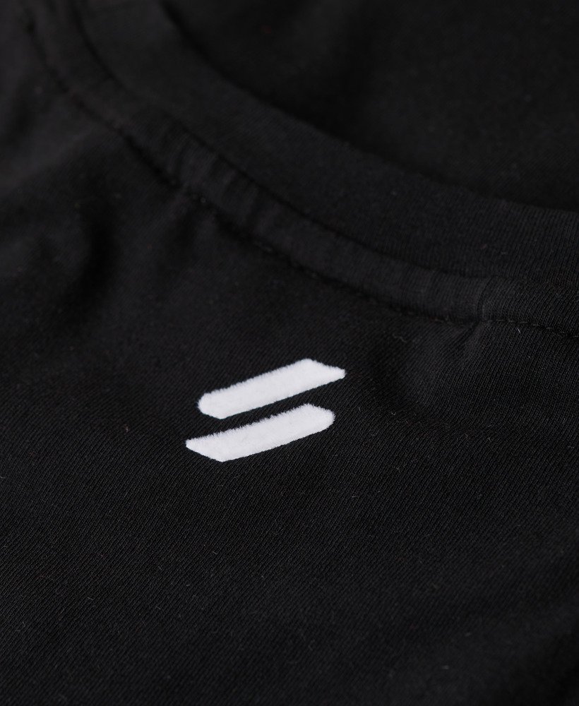 sport luxe graphic fitted tank top in zwartwit