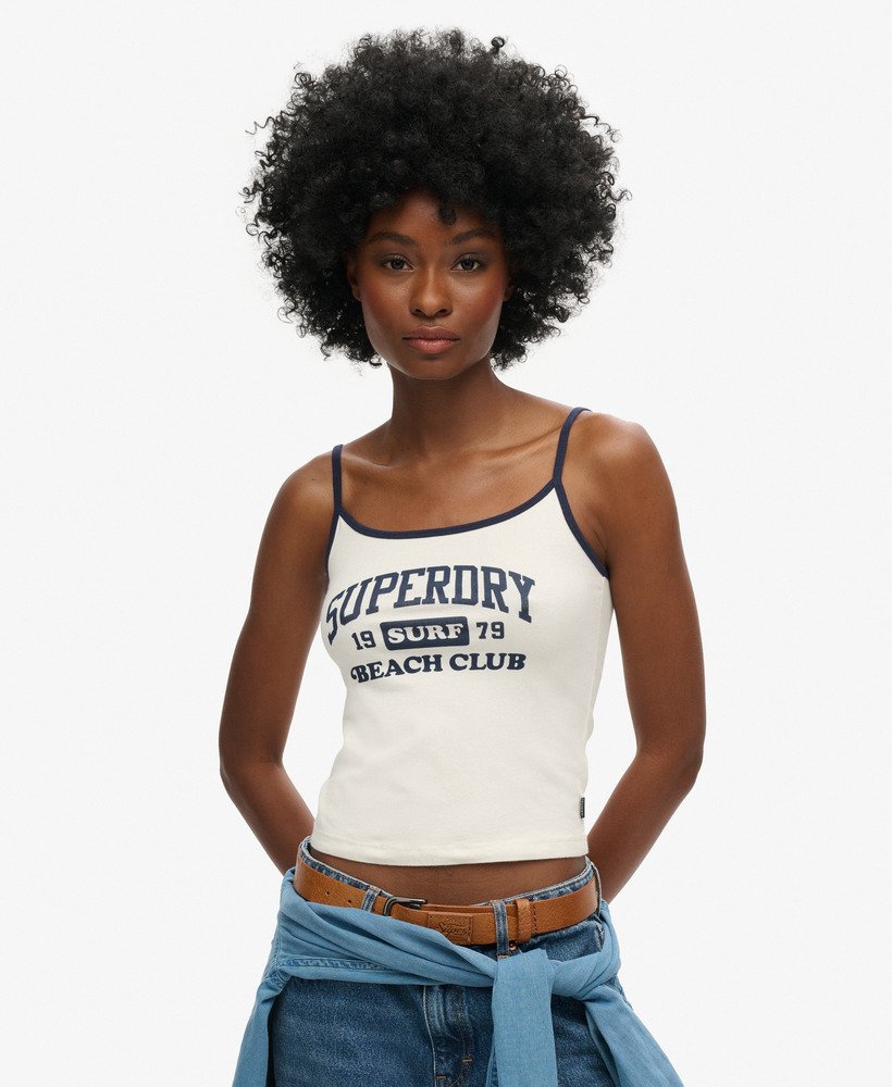 athletic essentials merk cami top in gebroken wit