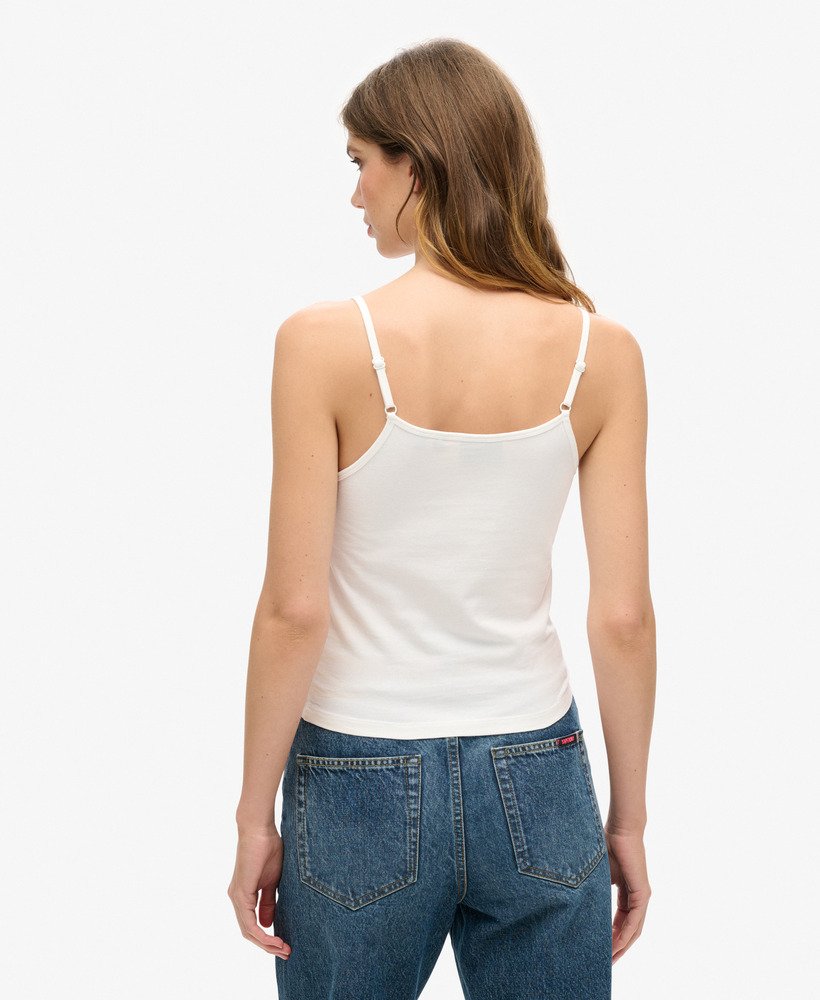 sportswear logo nauwsluitende cami top in briljant wit