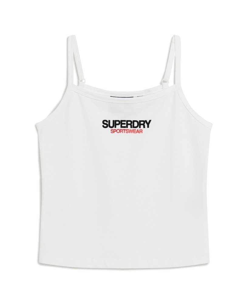sportswear logo nauwsluitende cami top in briljant wit