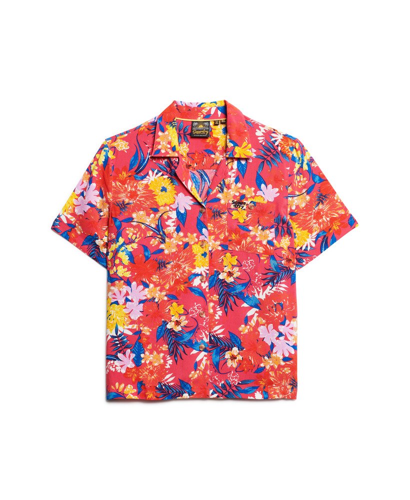 strandresort shirt in roze anemoon