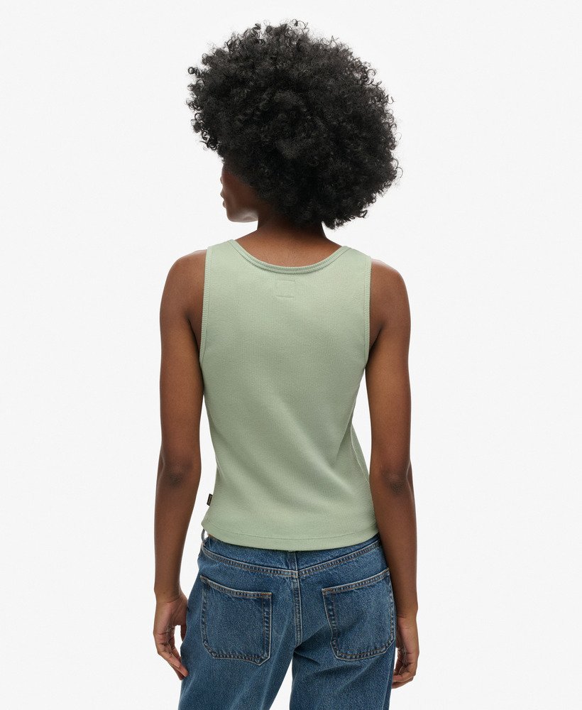 athletic essentials button down vest top in licht jadegroen