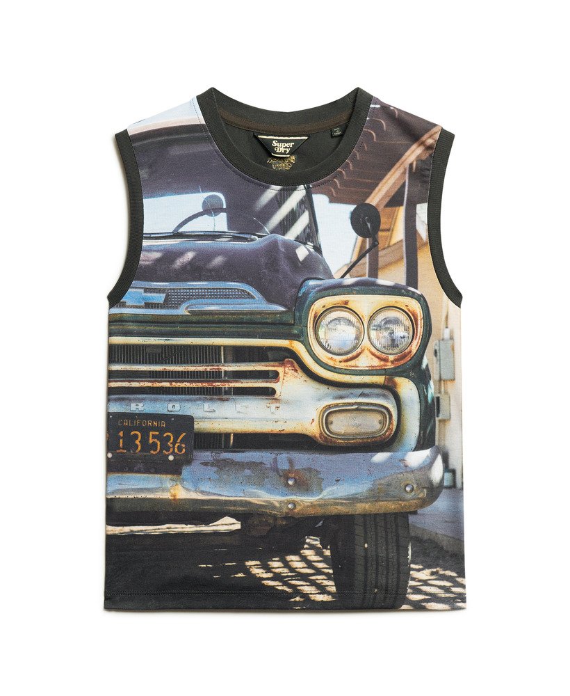 sub print vest top in car aop