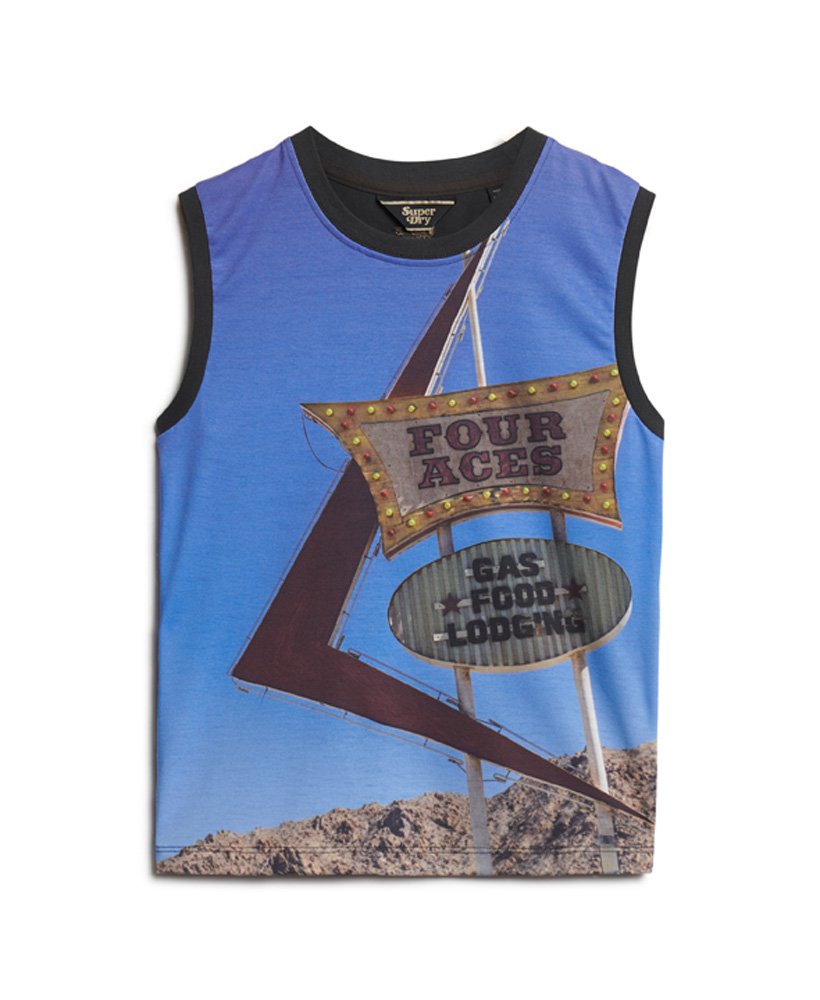 sub print vest top in four aces aop