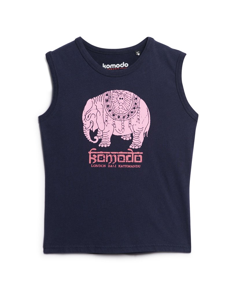 superdry x komodo hathi slim vest top in rich navy