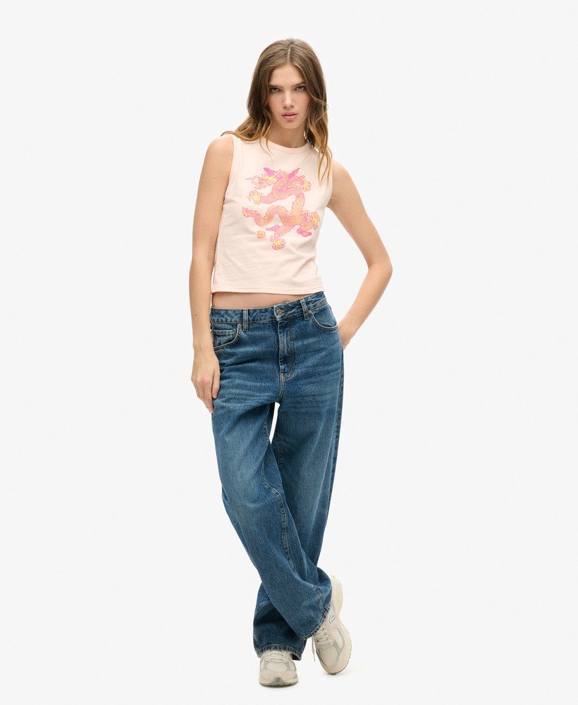 superdry x komodo vintage vest top in pink clay