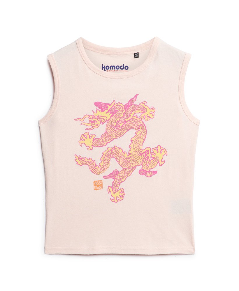 superdry x komodo vintage vest top in pink clay