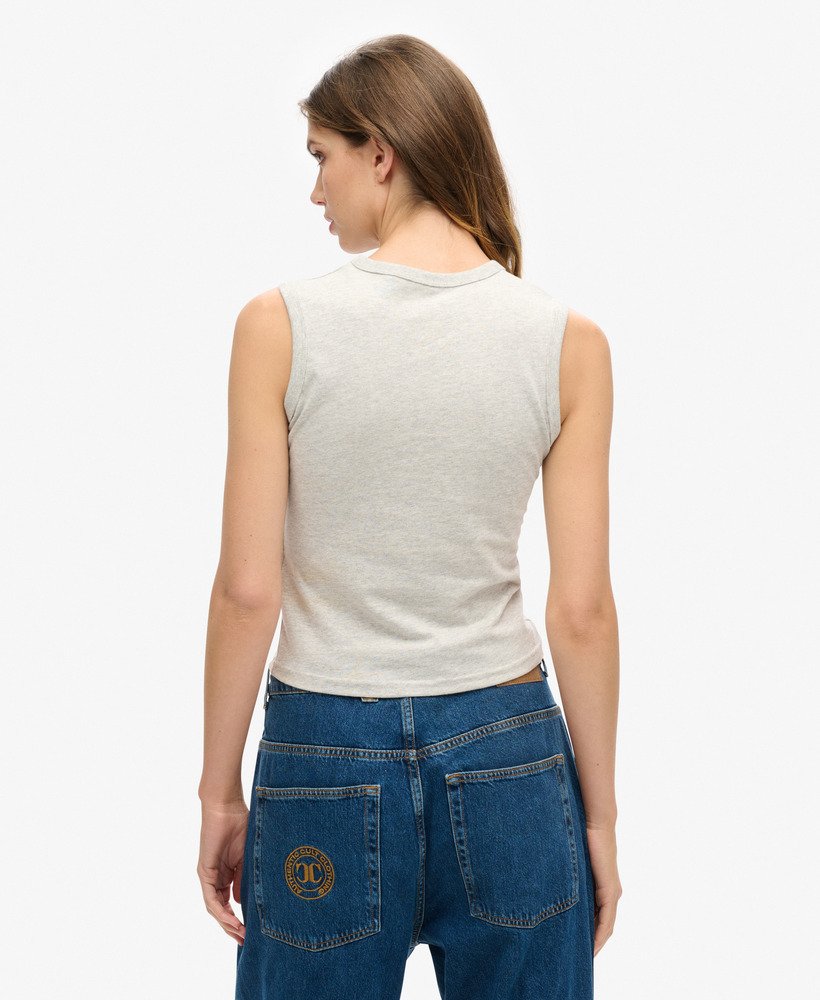 superdry x komodo tiger slim vest top in glacier grey marl