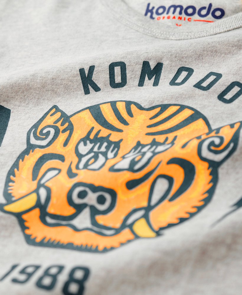 superdry x komodo tiger slim vest top in glacier grey marl