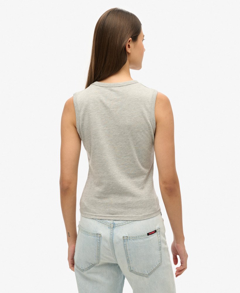superdry x komodo kailash dragon slim vest top in grey marl