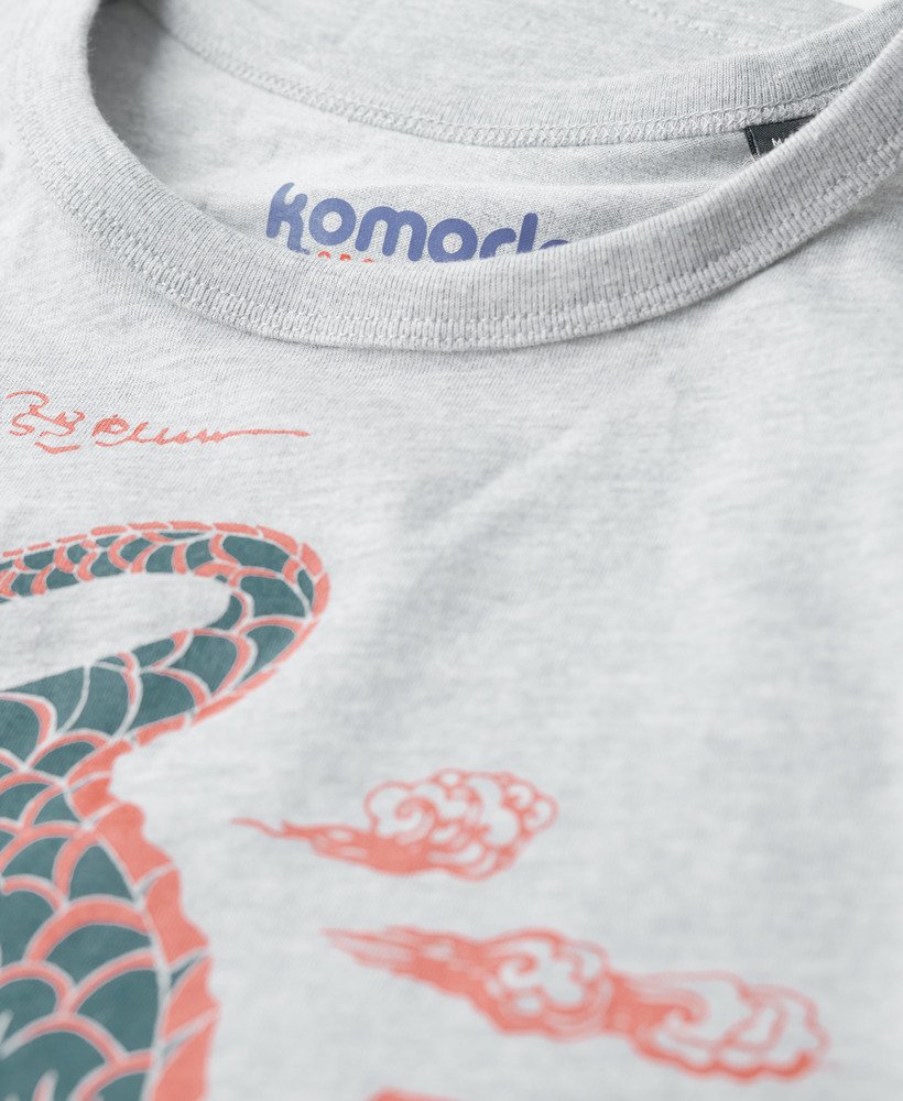 superdry x komodo kailash dragon slim vest top in grey marl
