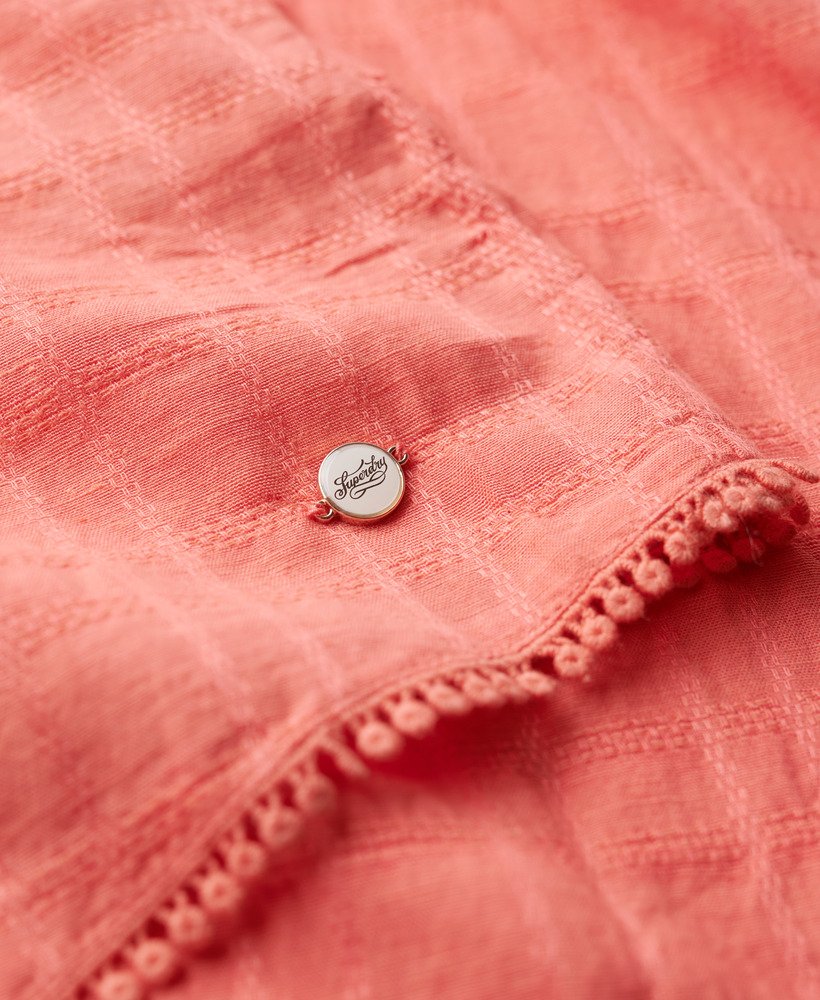 kanten camisole strandtop in roze koraal
