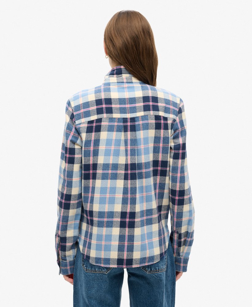 lumberjack geruit flanellen overhemd in klassiek blauw ruitpatroon