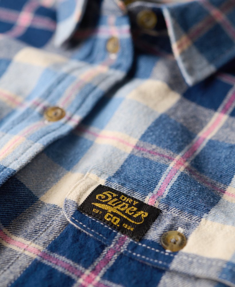 lumberjack geruit flanellen overhemd in klassiek blauw ruitpatroon
