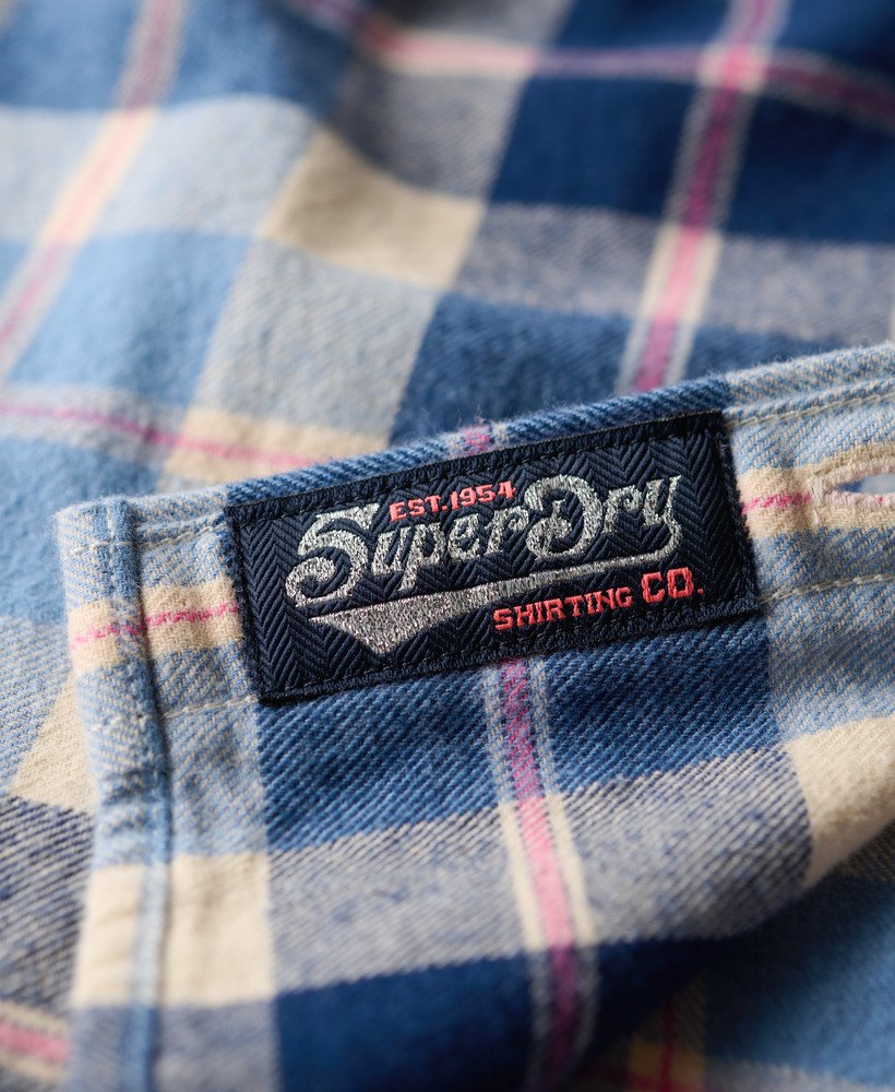 lumberjack geruit flanellen overhemd in klassiek blauw ruitpatroon