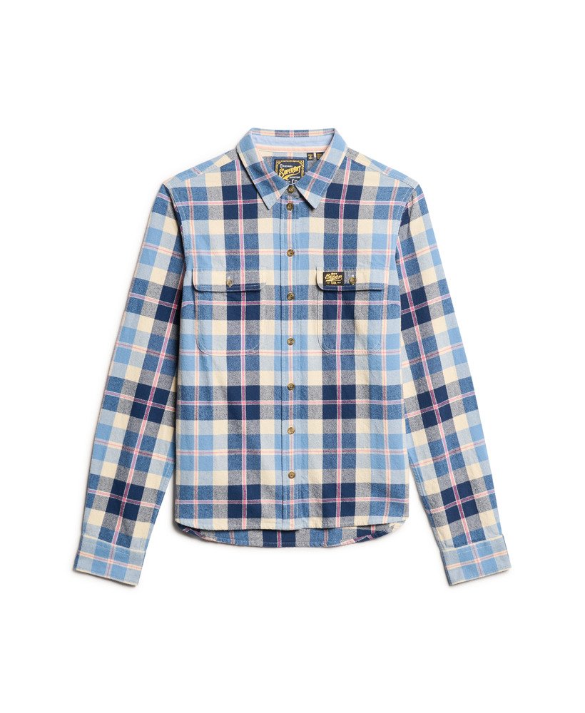 lumberjack geruit flanellen overhemd in klassiek blauw ruitpatroon