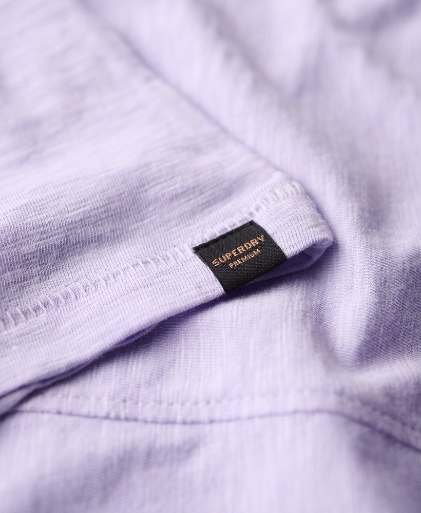 jersey top met lange mouwen en v-hals in licht lavendelpaars