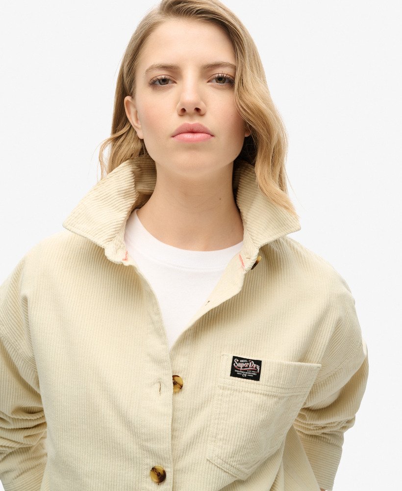 grof corduroy overshirt in berkenhout