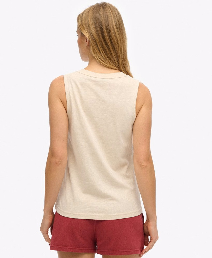Vintage Tokyo tanktop met logo en ronde hals