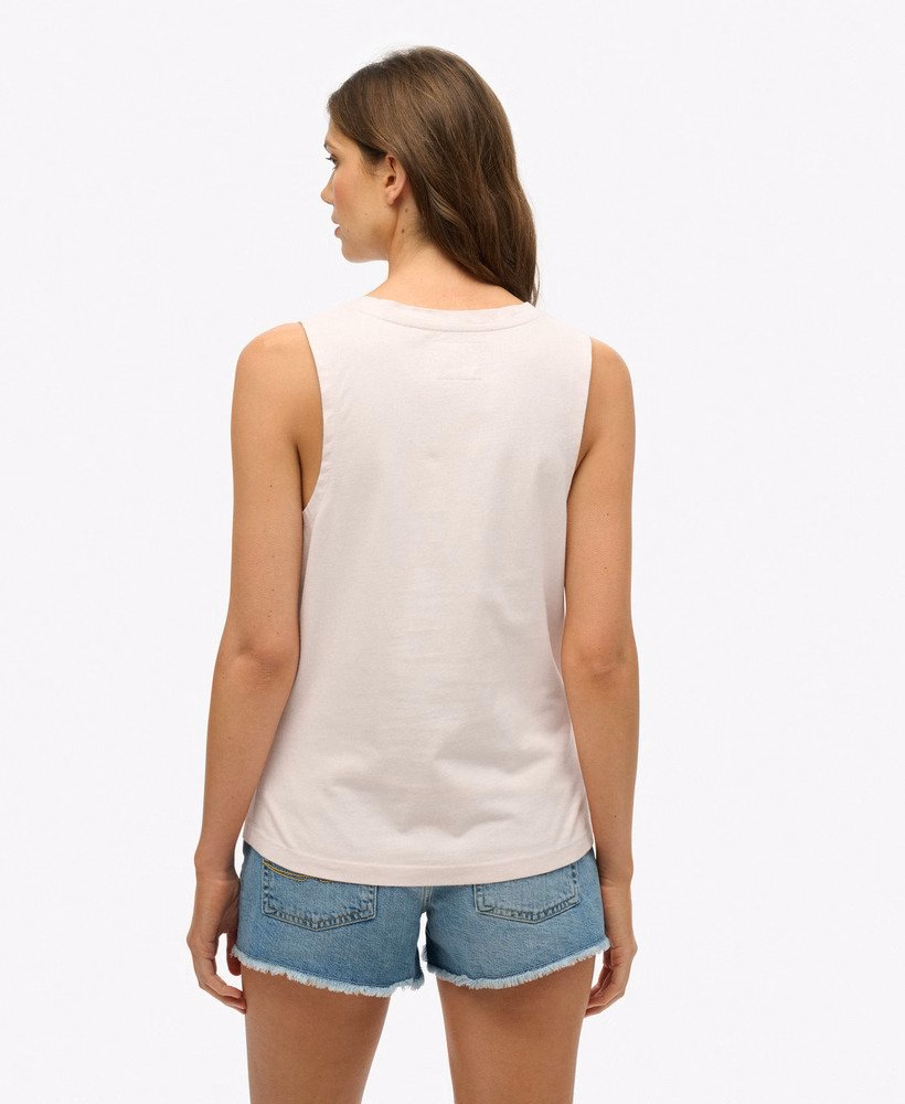 Vintage logo neon tanktop met ronde hals