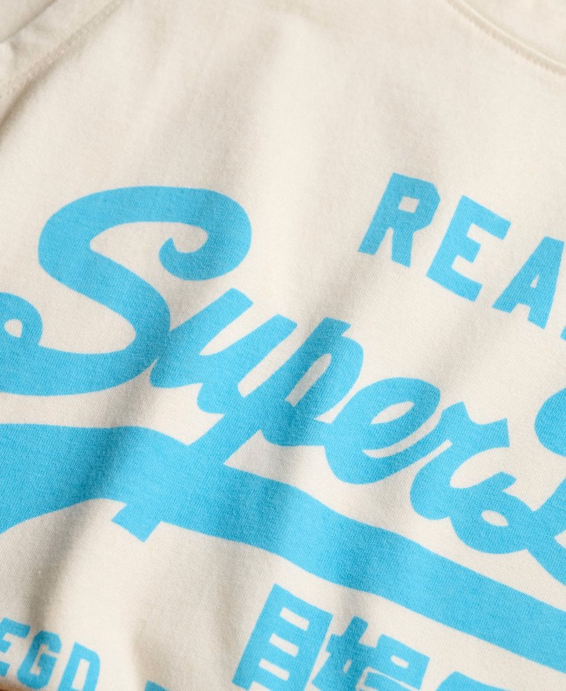 Vintage logo neon tanktop met ronde hals