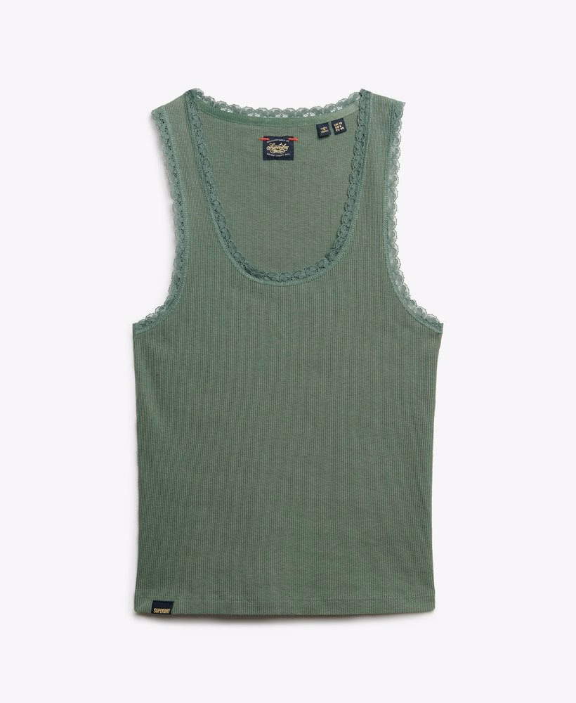 Vintage vest met kanten afwerking