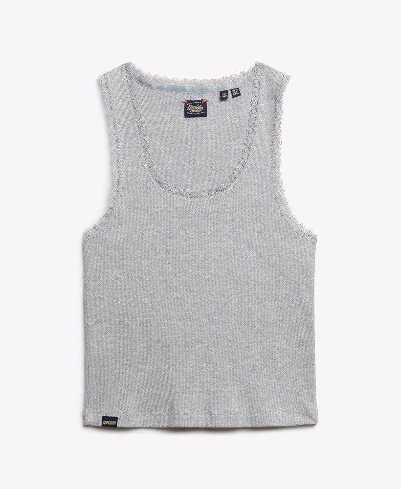 Vintage vest met kanten afwerking