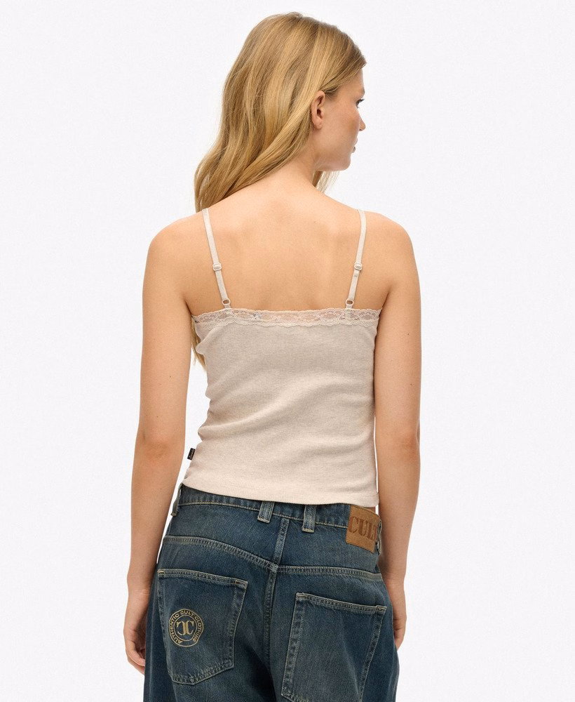 Essentiële cami-top met kanten afwerking