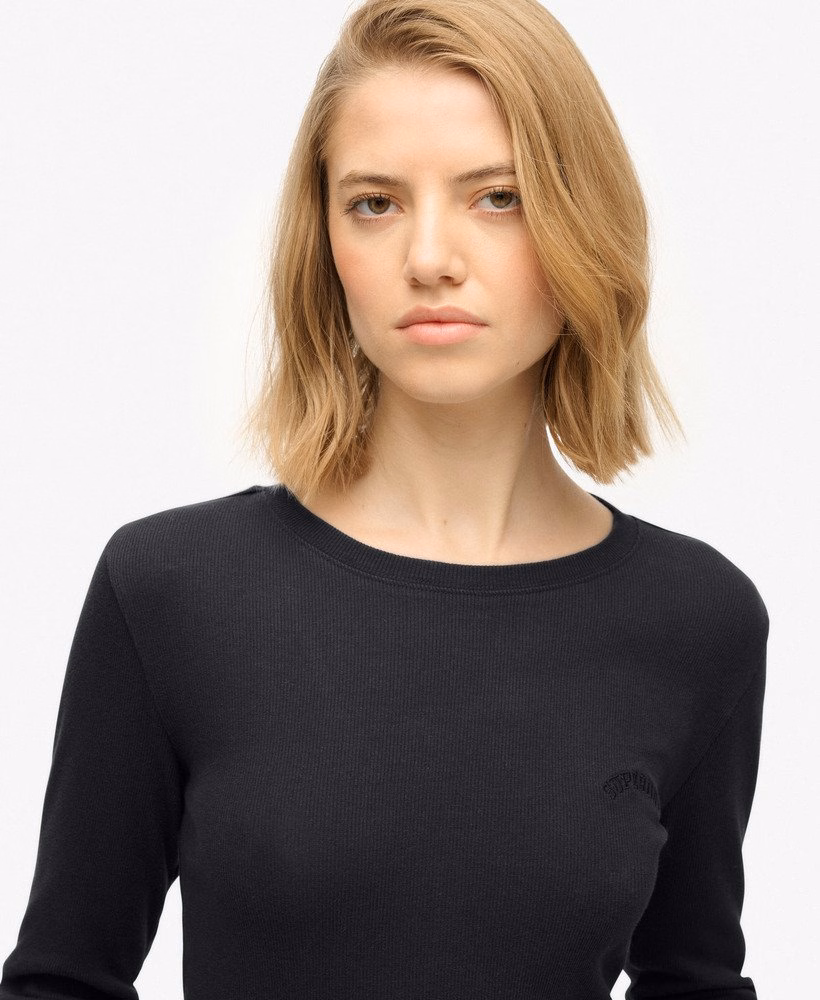 Athletic Essentials Logo Garment Dyed Ribbed Top