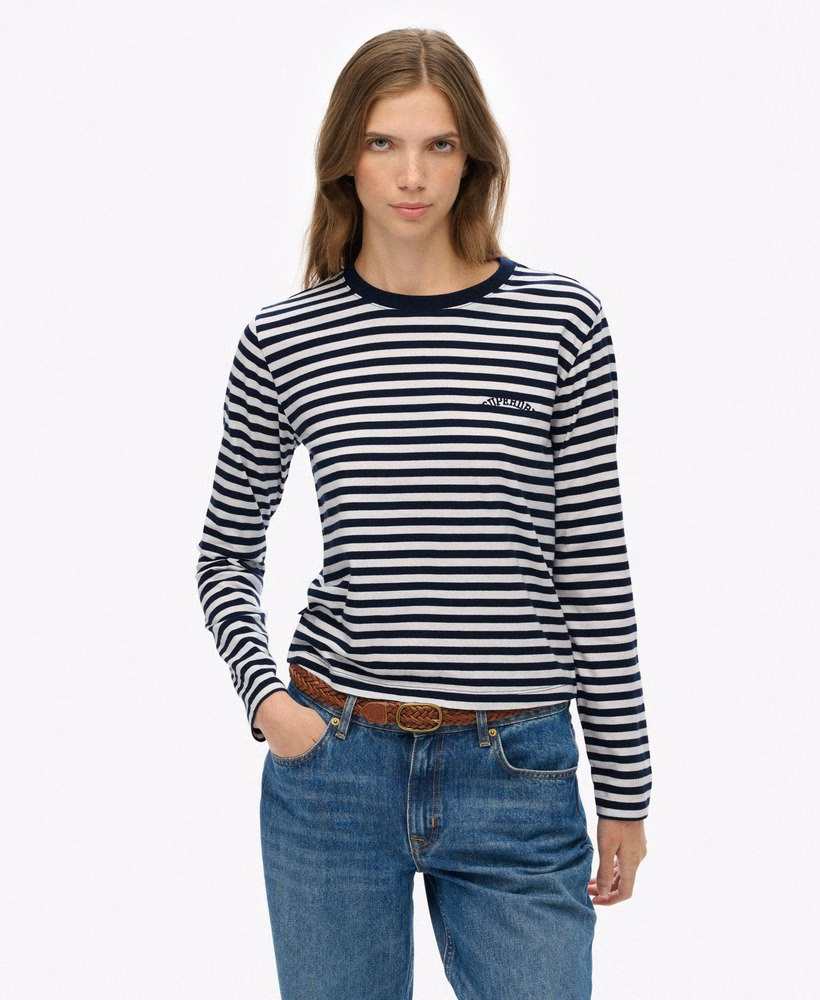 Essential Logo Stripe Long Sleeve Top