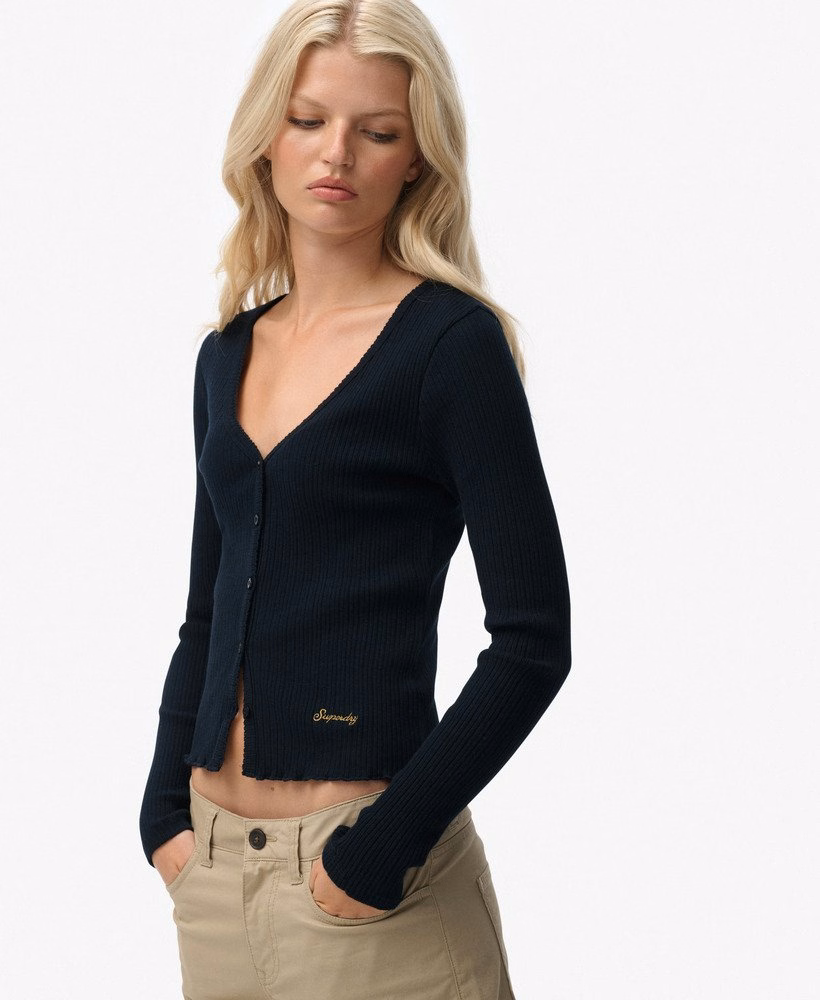 Essentiële top met lange mouwen en knoopsluiting