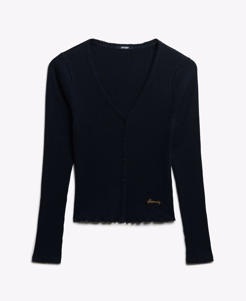 Essentiële top met lange mouwen en knoopsluiting