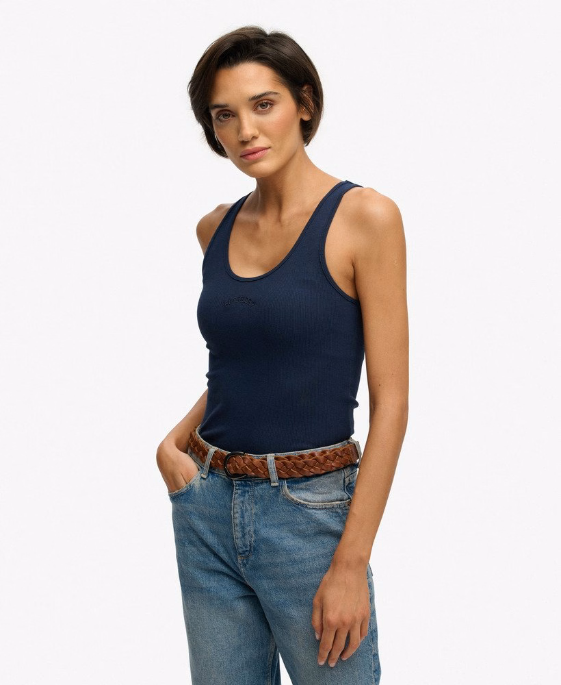 Essentieel logo vest met ronde hals
